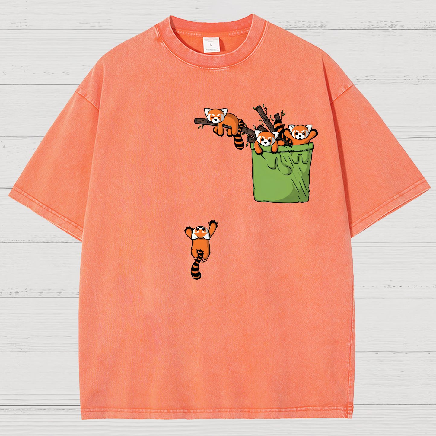 Pocket Red Panda Vintage Distressed T-shirt