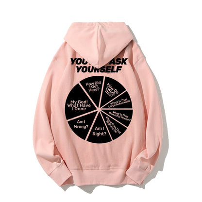 You May Ask Yourself Printed Back Cotton Hoodie
