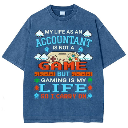 Gamer Accountant Gaming Design Quote Graphic Vintage Distressed T-shirt