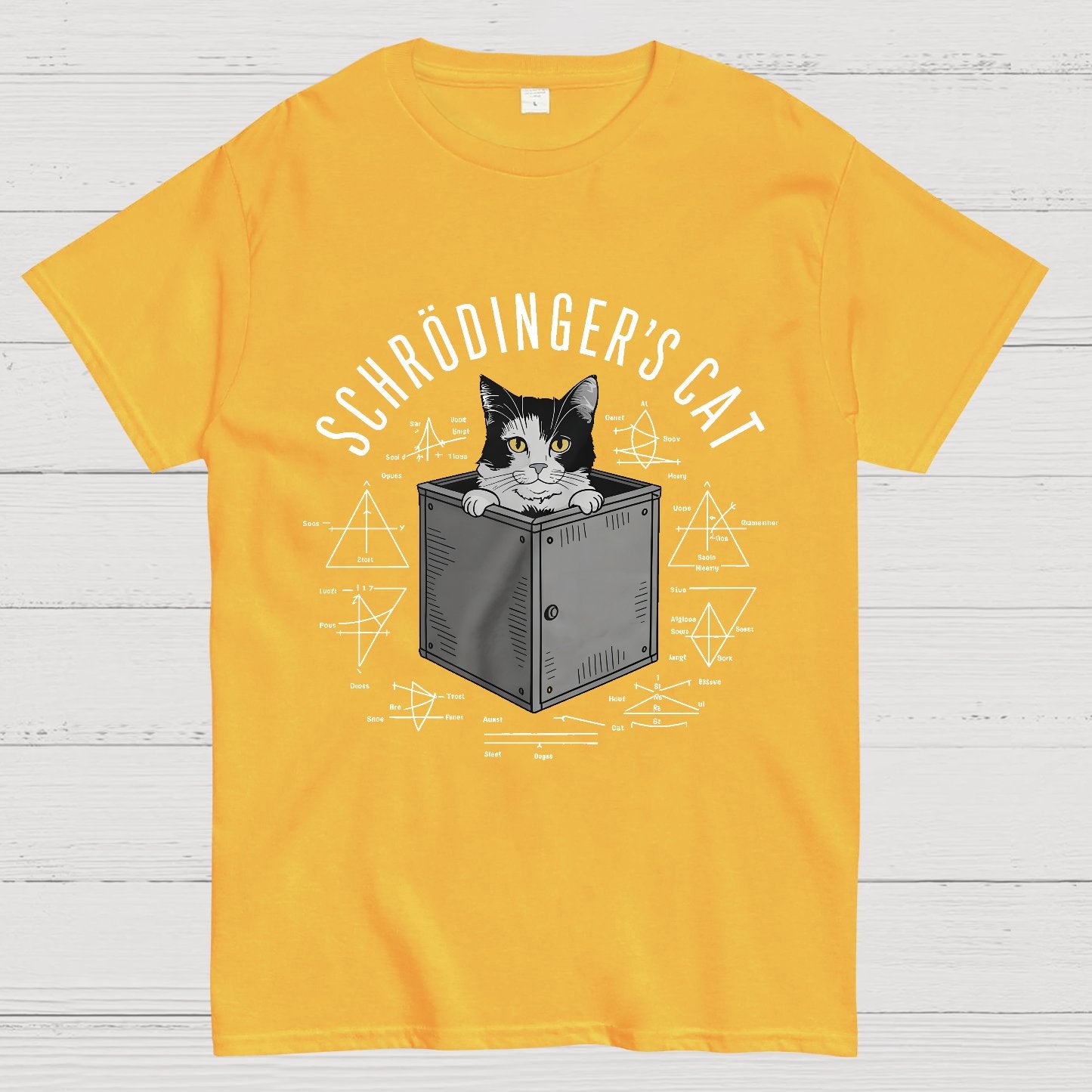 Schrodinger Cat In Box & Formulas Geeky T-Shirt