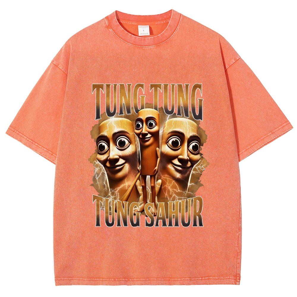 Tung Tung Tung Sahur Funny Vintage Distressed T-shirt
