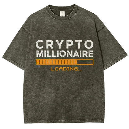 Crypto Millionaire Loading Vintage Distressed T-shirt