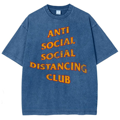 Social Distancing Club Vintage Distressed T-shirt