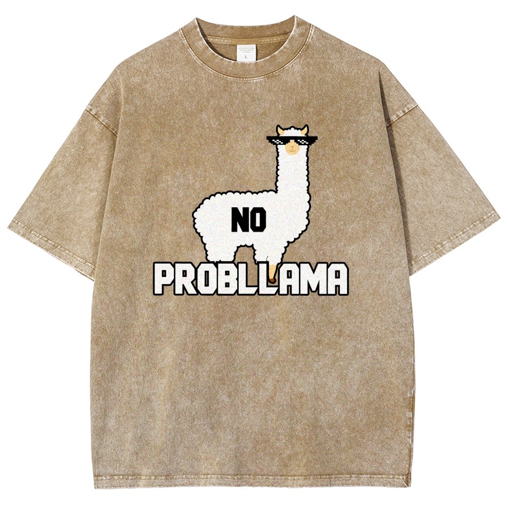 No Probllama Vintage Distressed T-shirt