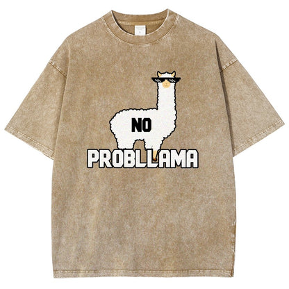 No Probllama Vintage Distressed T-shirt