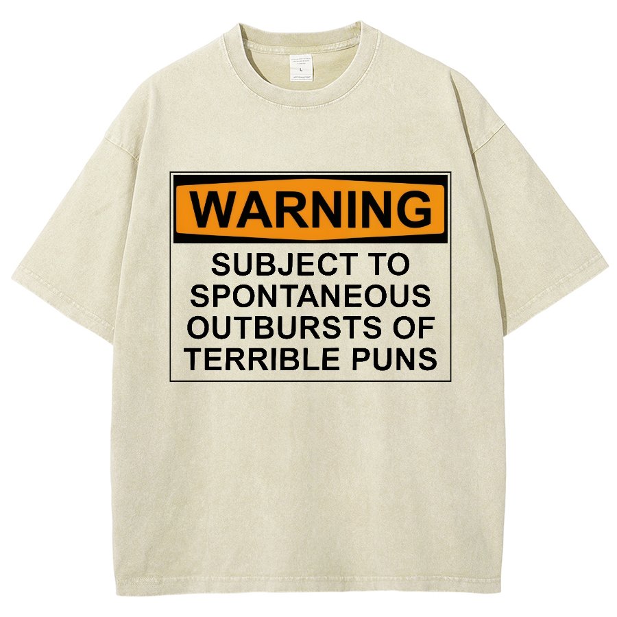 Warning - Terrible Puns! Vintage Distressed T-shirt