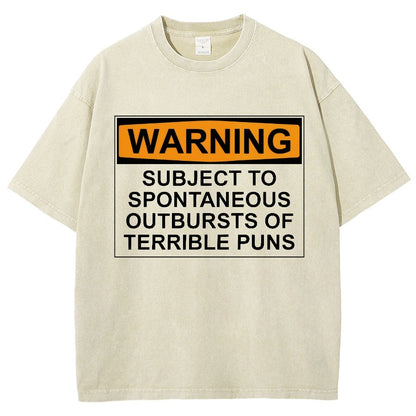 Warning - Terrible Puns! Vintage Distressed T-shirt