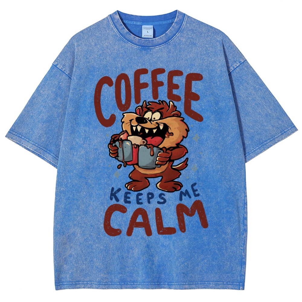 Coffee Keeps Me Calm Vintage Distressed T-shirt
