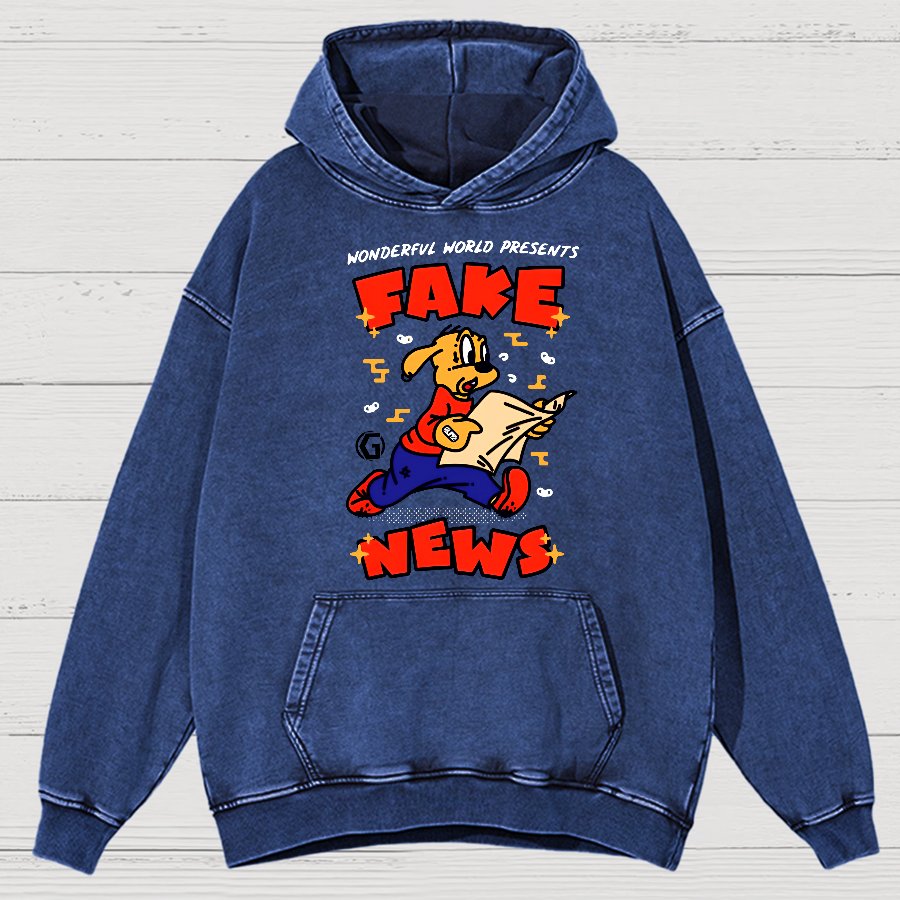 Fake News!Sarcasm Vintage Distressed Hoodie