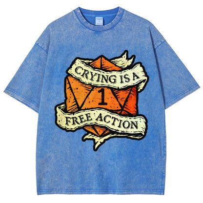 Crying is a free action Vintage Distressed T-shirt