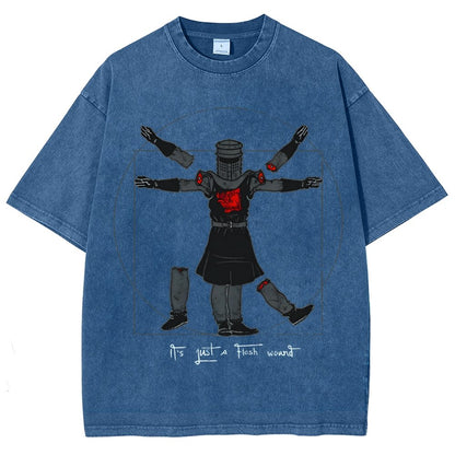 Vitruvian Man- Black Knight Vintage Distressed T-shirt