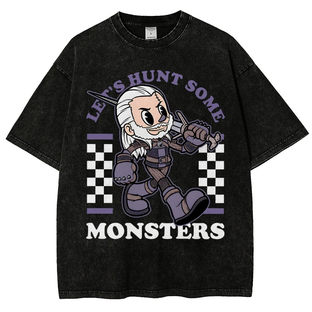Hunt Some Monsters Vintage Distressed T-shirt