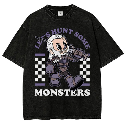 Hunt Some Monsters Vintage Distressed T-shirt