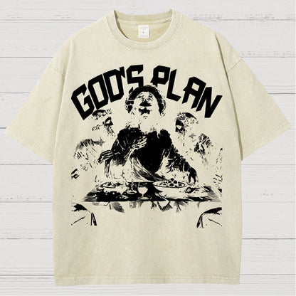 Unisex God's Plan Vintage Distressed T-shirt