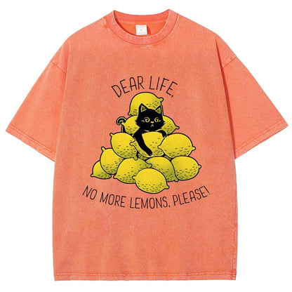 If Life Give You Lemons Black Cat Vintage Distressed T-shirt