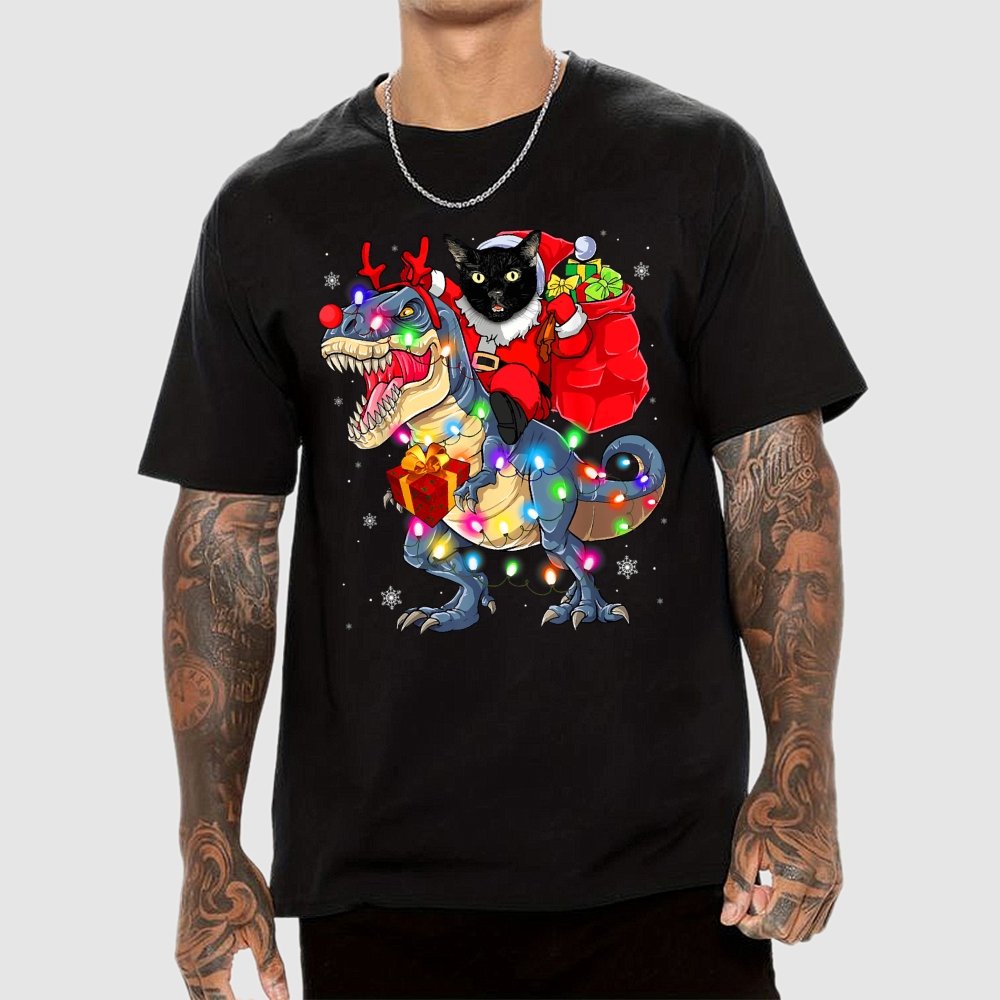 Cat Christmas Geek T-Shirt