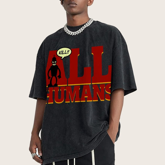 Kill All Humans! Vintage Distressed T-shirt