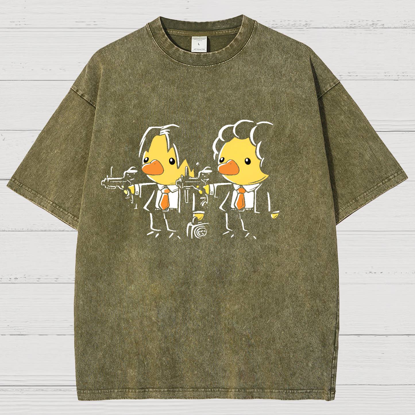 Duck Fiction Geeky Vintage Distressed T-shirt