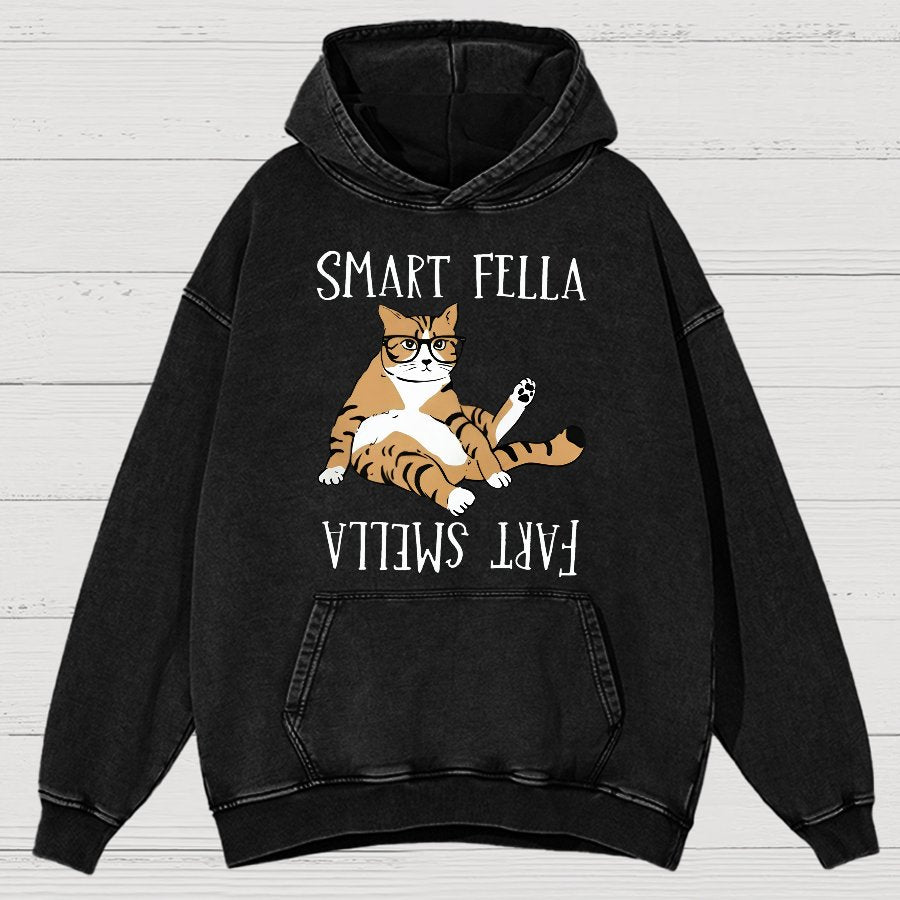 Funny Cat Vintage Distressed Hoodie
