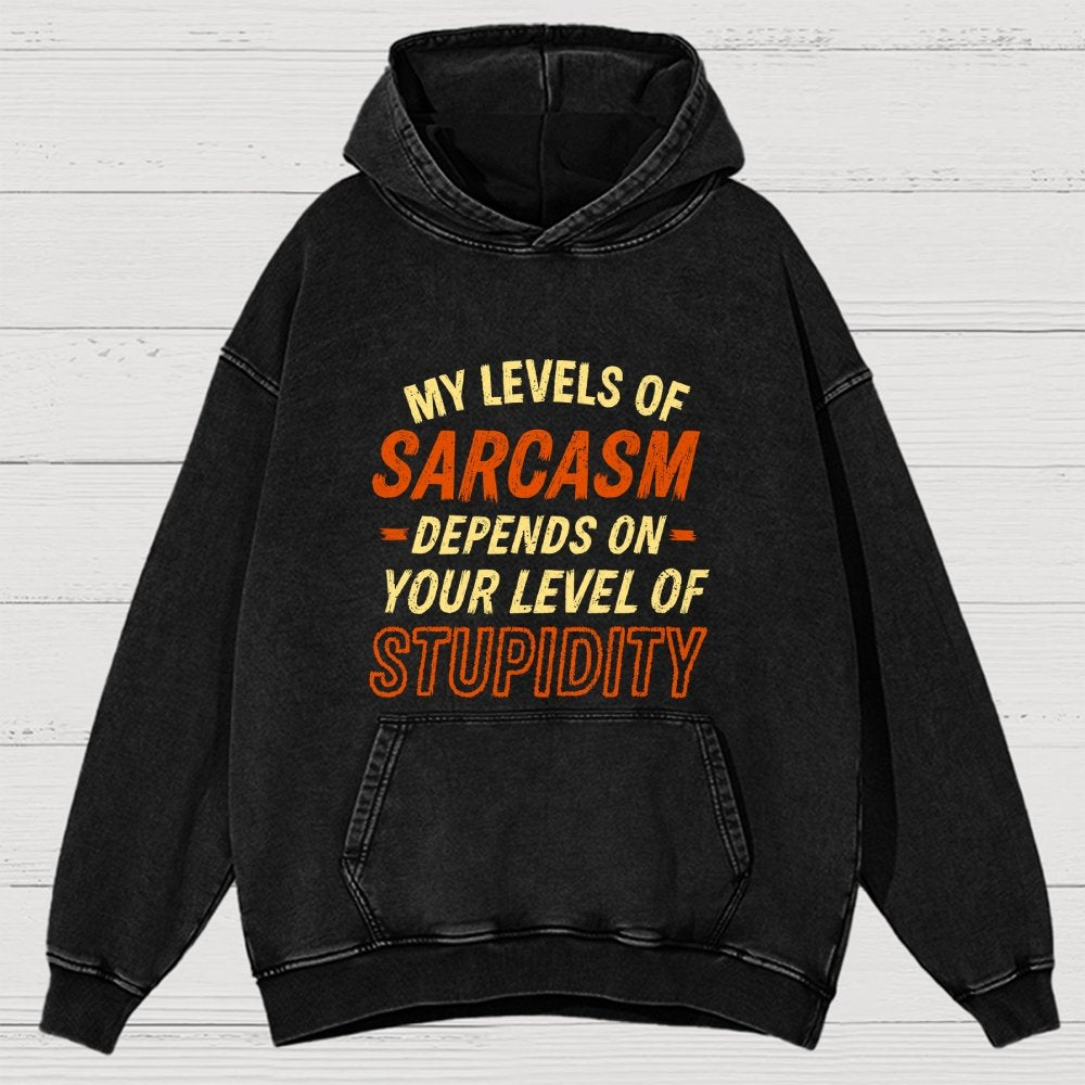 My Level Of Sarcasm Depends Vintage Distressed Hoodie