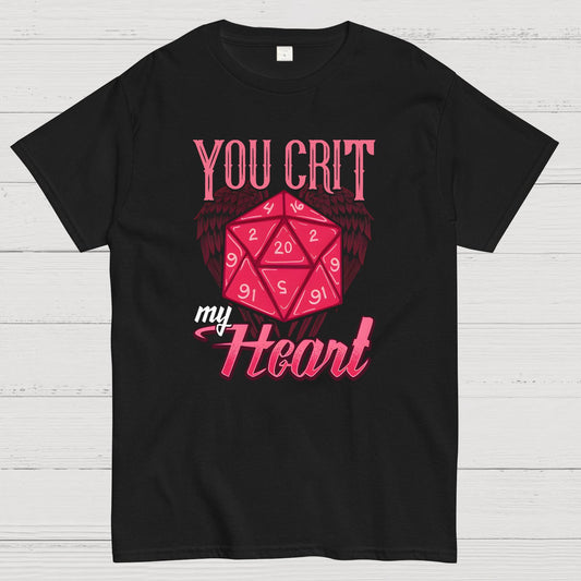 You Crit My Heart Fun Board Game Valentine's Day Nerd T-Shirt