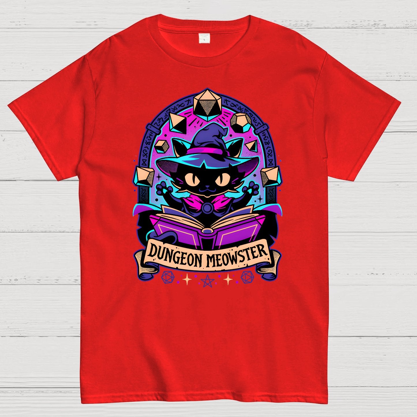 Feline Dungeon Keeper Meowster Geek T-Shirt