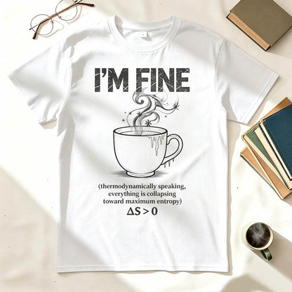 I'm Fine Thermodynamically Speaking Physics Humor Graphic Tee