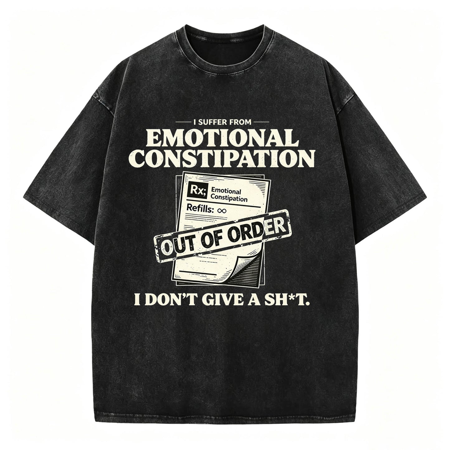 Emotional Constipation Vintage Washed Graphic Tee | Sarcastic Unisex T-Shirt