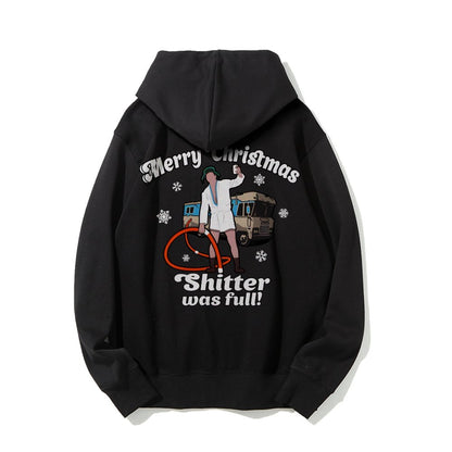 Merry Christmas Shitter Was Full Printed Back Unisex Cotton Hoodie