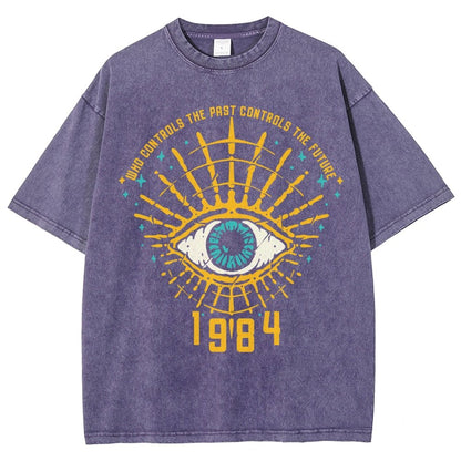 1984 George Orwell Control The Future Vintage Distressed T-shirt