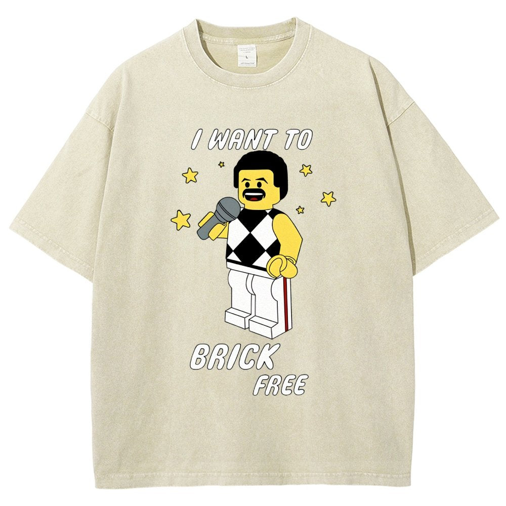 I Want To Brick Free Vintage Distressed T-shirt