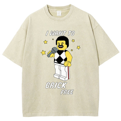 I Want To Brick Free Vintage Distressed T-shirt