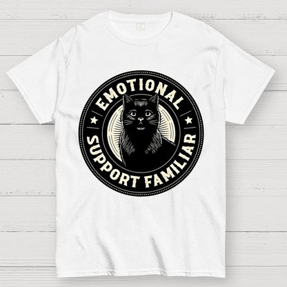 Emotional Support Familiar Black Cat Geek T-Shirt