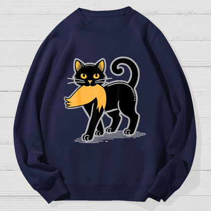 Black Cat Sarcasm Funny Cotton Sweatshirt