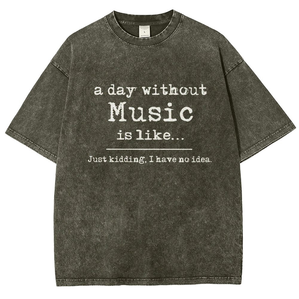 A Day Without Music Is Like Vintage Distressed T-shirt