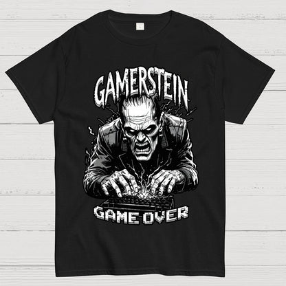Gamer Frankenstein Gamerstein Game Over Funny Halloween Unisex Geek T-Shirt