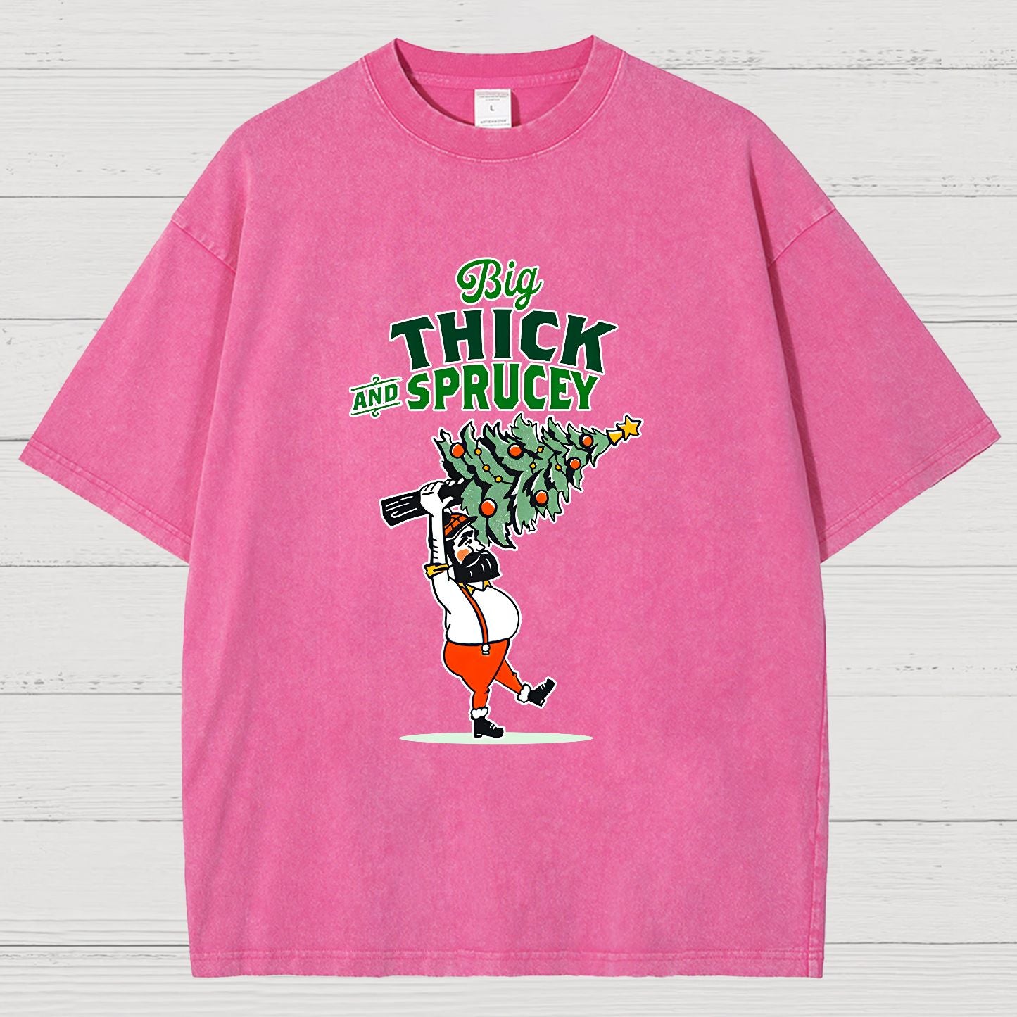 Big Thick & Sprucey，Christmas Vintage Distressed T-shirt