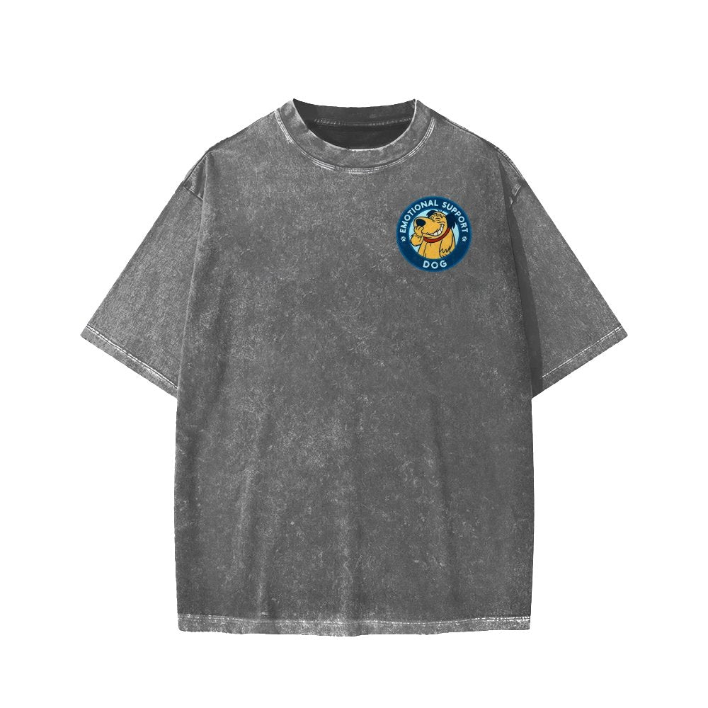 Dog Support Or Not? Front And Back Printing Washed T-shirt