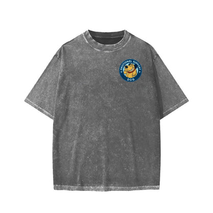 Dog Support Or Not? Front And Back Printing Washed T-shirt