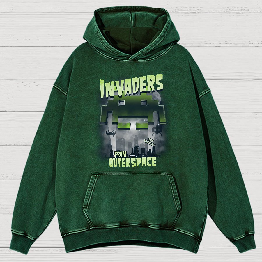 Invaders From Outer Space Vintage Distressed Hoodie