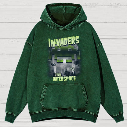Invaders From Outer Space Vintage Distressed Hoodie