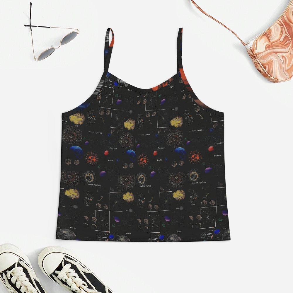 Cosmic Planet  Women's Geek Suspender Cami Set