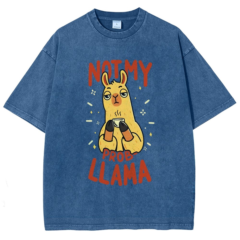 Not My Prob-Llama Vintage Distressed T-shirt