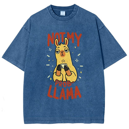 Not My Prob-Llama Vintage Distressed T-shirt