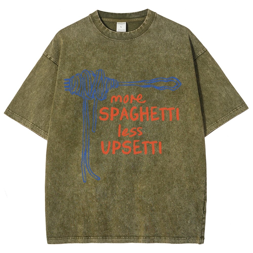 More Spaghetti Less Upsetti  Vintage Distressed T-shirt