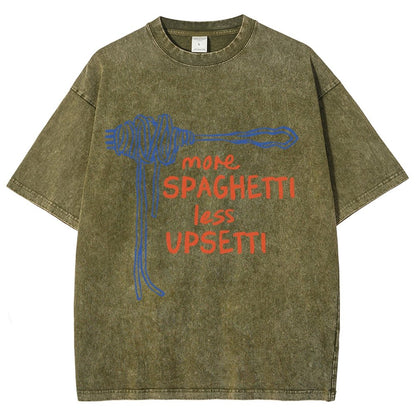 More Spaghetti Less Upsetti  Vintage Distressed T-shirt
