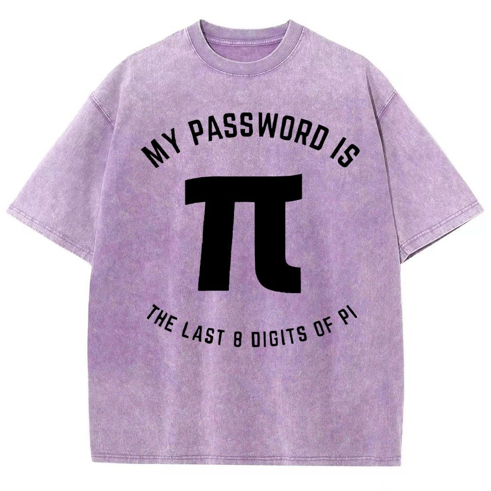 My Password Is The Last 8 Digits Of Pi Nerd Vintage Distressed T-shirt