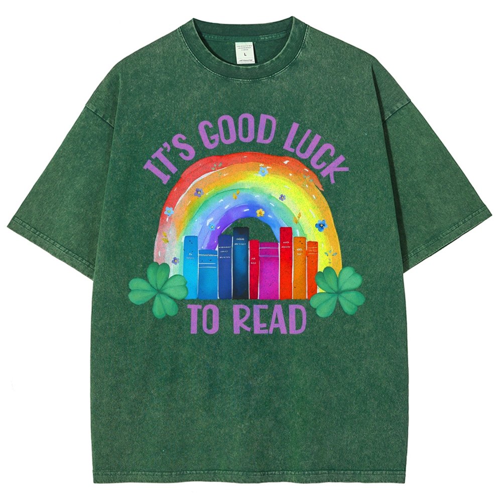 It's Good Luck to Read Shirt, St. Patrick's Day Reading Vintage Distressed T-shirt