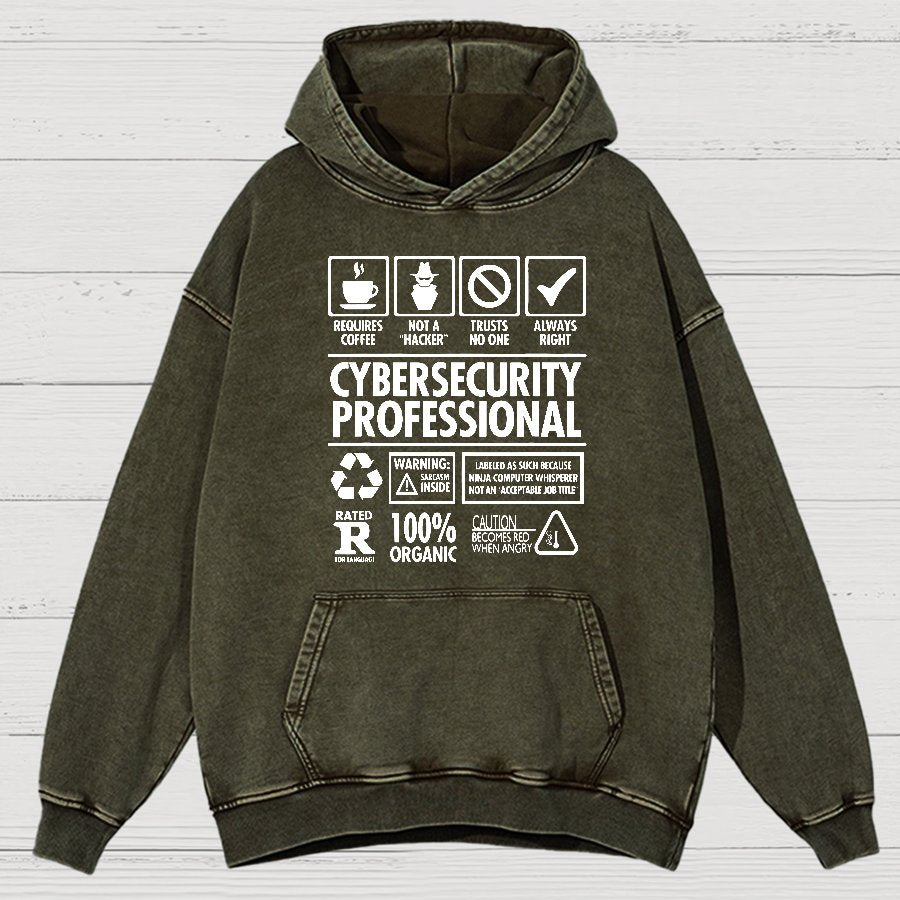Cybersecurity Professional Vintage Distressed Hoodie