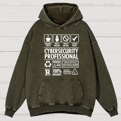 Cybersecurity Professional Vintage Distressed Hoodie